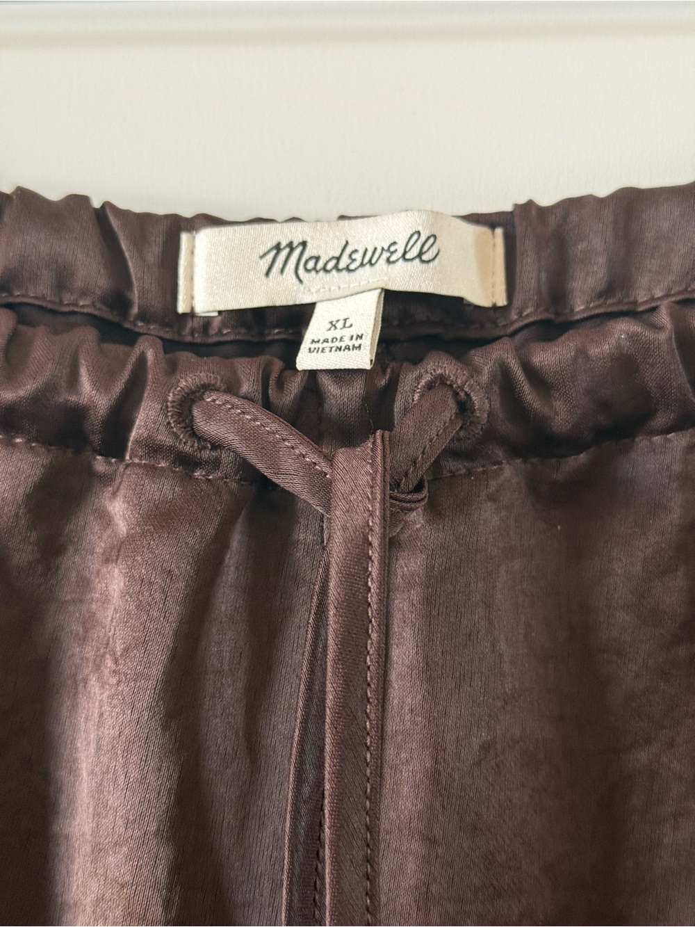 Madewell Satin Slim Pants in Brown Size XL - Picture 2 of 5